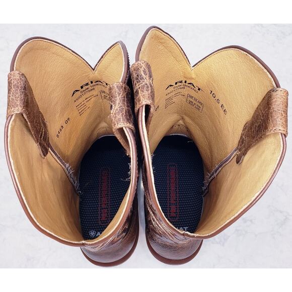 ARIAT Futurity Platinum Cowboy Boots Brown Leather Men's Size 10.5 EE in EUC - Picture 4 of 16